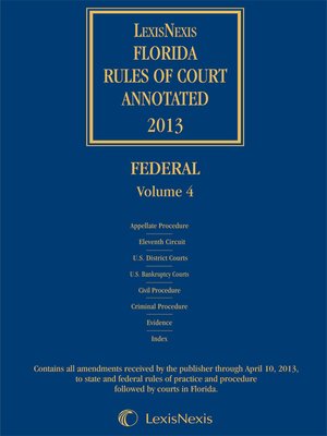 cover image of Florida Rules of Court Annotated